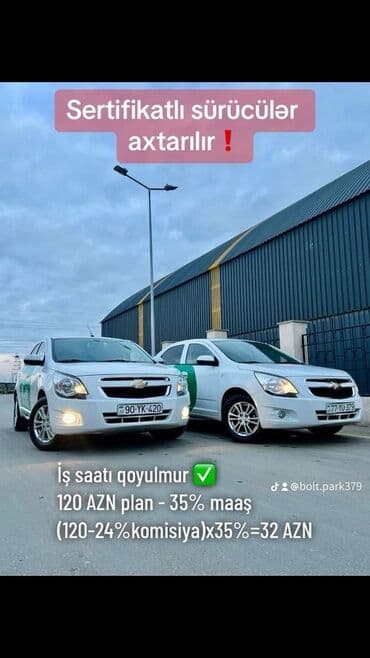 sürücü is: Sertifikatlı sürücülər axtarılır. İş saatı qoyulmur. 120 AZN plan, 35% — 1