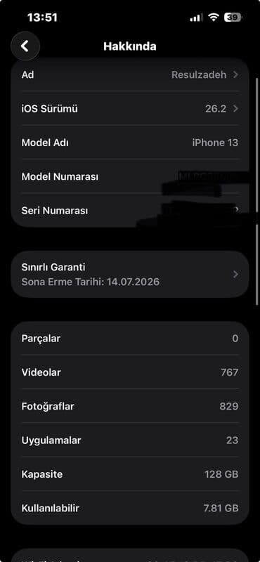 iphone 14 pro max dublikat: IPhone 13, Ağ, Face ID — 7