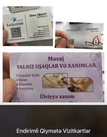 ad yazan aparat: Endirimli qiymətə vizitkartlar – peşəkar dizayn və çap Təklif: - — 1
