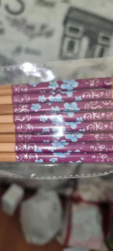 küknar ağacı: Bambuk çubuqlar dəsti – 5 cüt - Material: təbii bambuk - Rəng/dizayn — 2