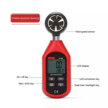 прибор: Küləyi̇n sürəti̇ni̇ ölçən aparat anemometr brend: uni-t ut 363 bt — 2
