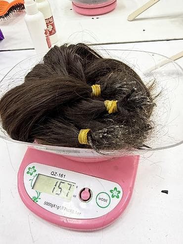 Təbii tünd qəhvəyi saç dəstəsi - Material: 100% təbii insan saçı -