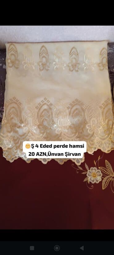 07 şəkilləri peredok: 4 ədəd pərdə dəsti. - Rəng: krem/şampan tonlarında - Naxış: aşağı — 3