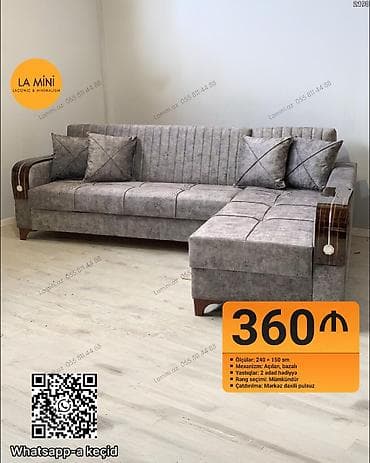 mini divan: Künc divan, Açılan, Bazalı, Şəhərdaxili pulsuz çatdırılma — 1
