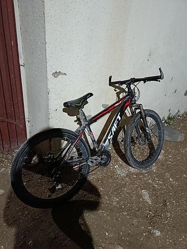 velisoped 29: SAFT dağ velosipedi - Güclü alüminium tipli çərçivə, qara-qırmızı — 6