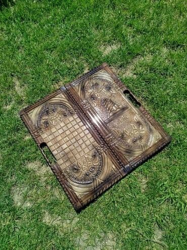 Hovuzlar: Ağac oyma nərd-taxta dəsti - Material: tam ağac (əl işçiliyi oyma — 3