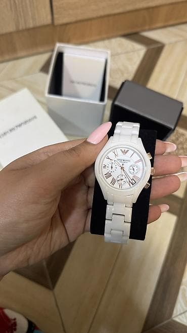 armanı saat: Emporio Armani qadın qol saatı A-klass yeni qutulu - Rəng: tam ağ — 1