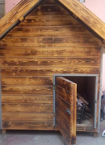 Зоотовары: Ağacdan hazırlanmış it evi - Material: Qalın taxta panellər, alovla — 1