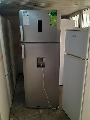 İşlənmiş 2 qapılı Beko Soyuducu Satılır, rəng - Gümüşü, Dispenserli