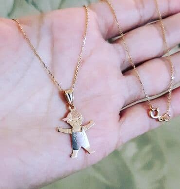 qaş sabitləyici: Boyunbağı, Sarı qızıl, 585 Əyar, 188 g — 2