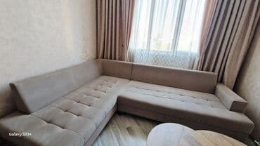 диван двуспальный: Угловой диван, Б/у, Ткань — 6