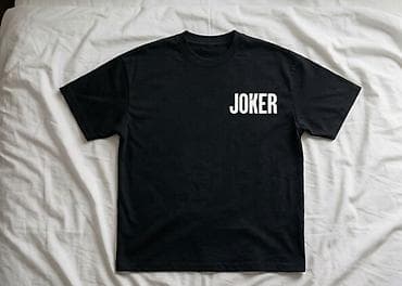 Futbolkalar: JOKER temalı qara T‑shirt - Ön tərəf: sinənin solunda böyük ağ — 2