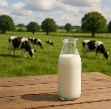 Təzə fermadan süd - Yaşıl otlaqda bəslənən inəklərin südü - Kremli dad