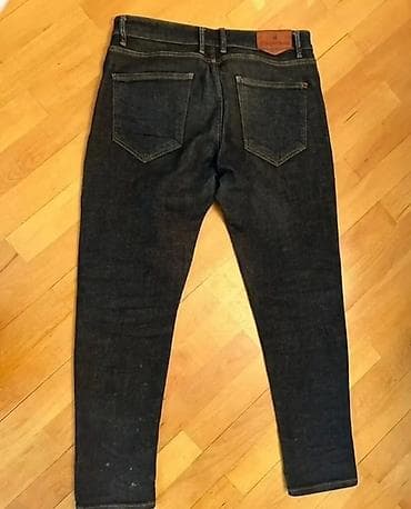 Мужская одежда: Kişi cins şalvarı – tünd mavi (indigo) rəng, klassik 5 ciblə: - Kəsim — 2