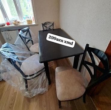 tecili satilan masinlar: Mətbəx üçün, Yeni, Açılmayan, Dördbucaq masa, 4 stul — 3