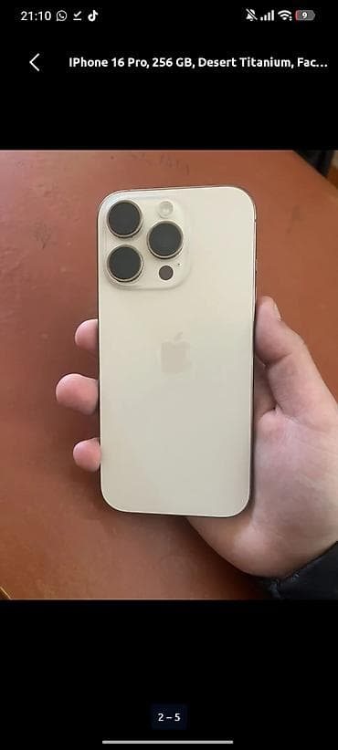 16 pro gold: IPhone 16 Pro, 128 GB, Desert Titanium, Face ID — 1