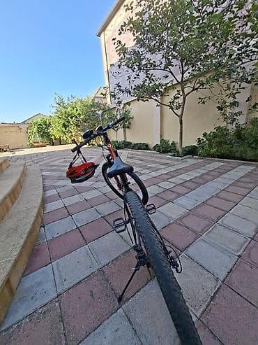 mini velosiped: Dağ/şosse hibrid tipli velosiped – qırmızı-qara rəng - Alüminium — 3