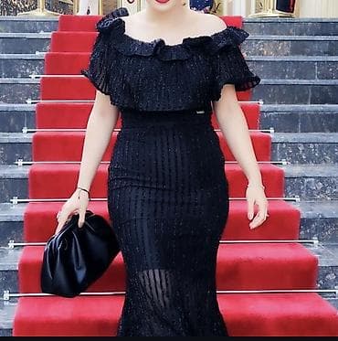 debli donlar instagram: Qara axşam ziyafət geyimi - Rəng: zərif qara - Dizayn: çiyinləri — 2