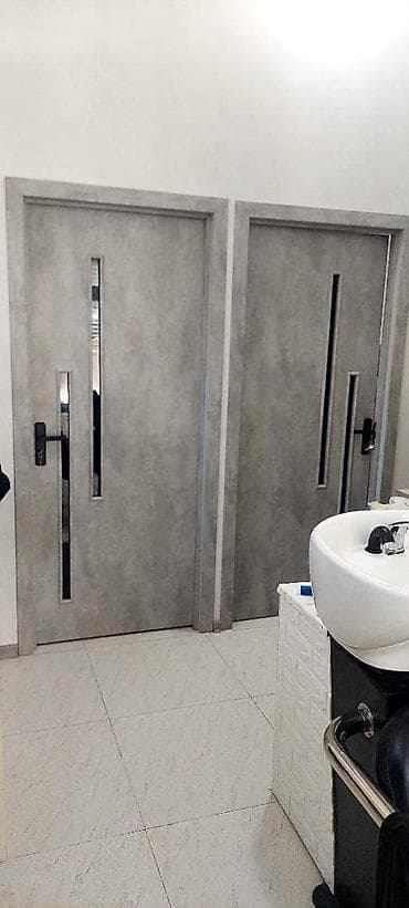 mini pec: Beton fakturalı interyer qapıları – 2 ədəd - Dizayn: Minimalist — 1