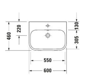 əluzyuyan: Duravit Happy D.2 əlüzyuyan – model 231560 00 00 - Rəng: ağ — 5