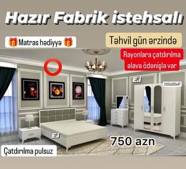 komod guzgulu: İkinəfərlik çarpayı, 2 tumba, Yeni — 1