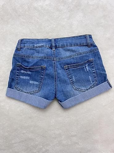 şort: Qadınlar üçün denim şort - Model: Klassik 5 ciblə (2 ön, 1 kiçik — 1