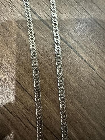 Бижутерия: Gümüş rəngli zəncir boyunbağı - Material: metal (gümüşü rəng) - — 3