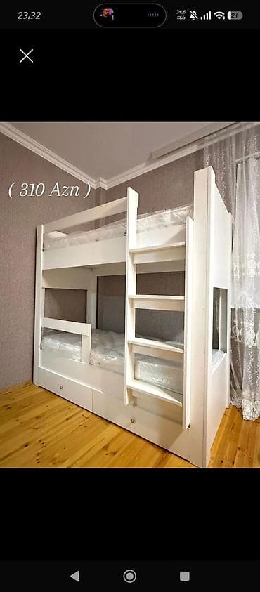 Oğlan və qız üçün, Yeni, Çarpayı, Matras ilə, Siyirməli, Laminat