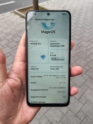 honor 400 lite qiymeti: Honor X7c, 256 GB, rəng - Qara — 5