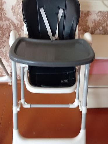 smart saat uşaq ucun: Burbay uşaq yemək stulu - Brend: Burbay - Rənglər: qara oturacaq, boz — 1