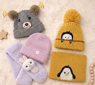 Uşaq qış aksesuarları dəsti - İsti və yumşaq toxumalı trikotaj