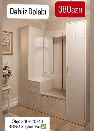 2 qapılı, Güzgülü, Digər rəng, Açılan, Düz dolab