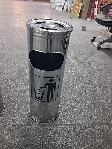 Tullantı qabları: Paslanmayan poladdan külqabılı zibil qabı - Material: cilalanmış — 3