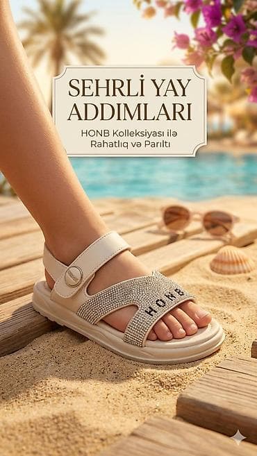 HONB yay sandal modeli - Dizayn: Ön hissədə parlaq daşlarla