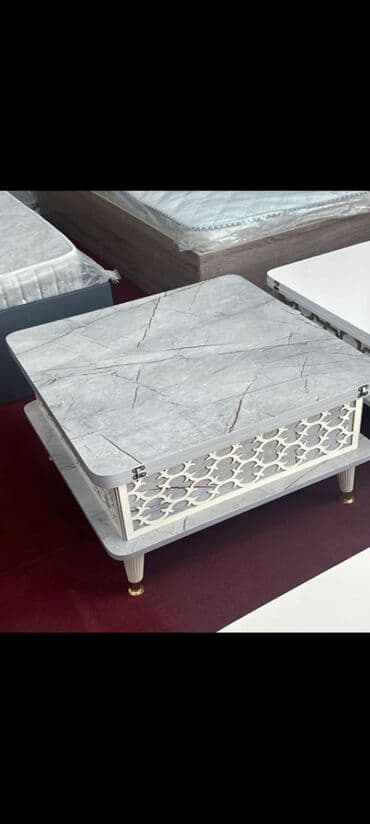 Sifarişlə ev mebeli: Kvadrat masa, Açılan, Təkərsiz, Parlaq laminat — 5