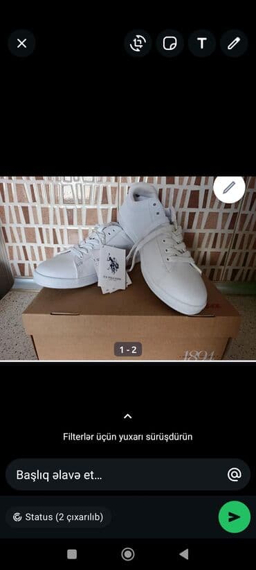 U.S. Polo Assn. ağ rəngli idman ayaqqabısı - Model: klassik ağ