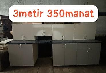 Mətbəx mebeli dəsti Tezedi istifade olunmuyub - Ümumi uzunluq: 303sm — 1