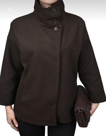 usta geyimi: Qadınlar üçün tünd qəhvəyi qısa palto/kaban - Model: qısa, sərbəst — 1