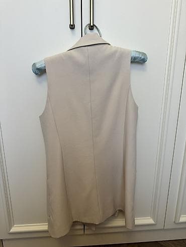 ZARA qadın jileti - Model: düyməli, uzun kəsim, sleeveless (qolsuz) — 3