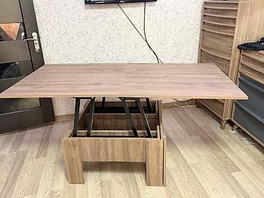 Kvadrat masa, Transformer, Təkərsiz, Teksturalı laminat — 10