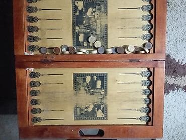 Taxta nərd dəstləri – Azərbaycan temalı - Material: laklı ağac