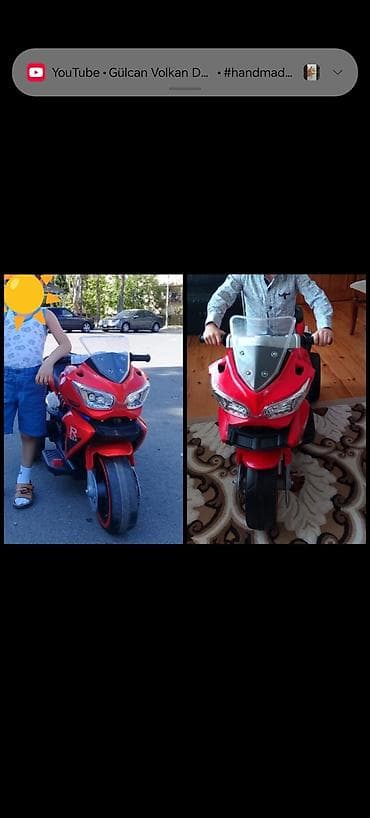 elekt: Uşaq elektrik motosikleti – qırmızı rəngdə, yeni- istifadə olunmamış — 1