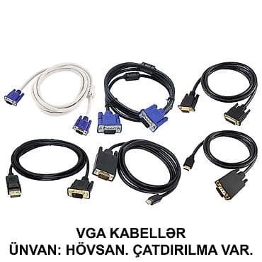 Kompüter və noutbuk aksesuarları: HDMİ DVİ VGA Display Port Type-C USB Kabellər SAYLA ALANA VƏ USTALARA — 8