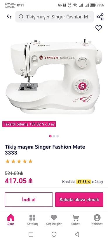 maşin kamerasi: Singer fashion mate təzə vəziyyətdədi brend modeldi dukan qiyməti — 7