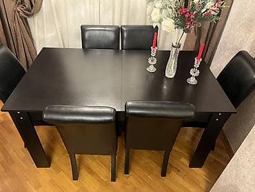 isdol: Qonaq otağı üçün, Açılmayan, Dördbucaq masa, 6 stul — 2