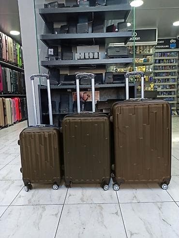 Sərt korpuslu səyahət çemodan dəsti - 3 ölçü: kabin (kiçik), orta və