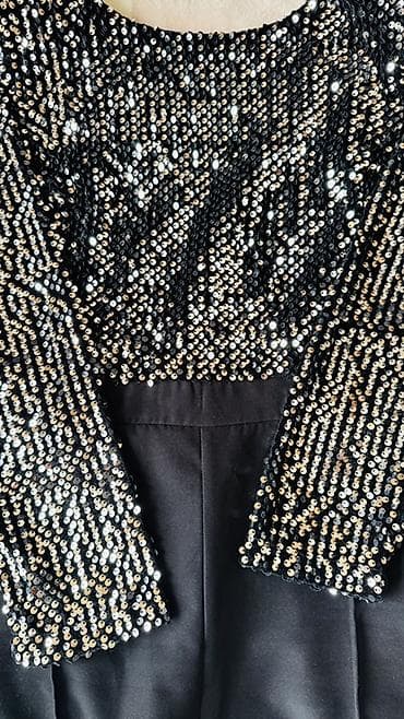 kombinezonlar: Tel: 099-597-75-75 1 defe geyilib 42 razmer Qara rəngli zərli ziyafət — 3