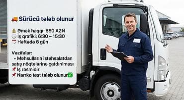 Şirkət sürücüsü tələb olunur, 6/1, Aylıq ödəniş lalafo.az -da Şirkət sürücüsü tələb olunur, 6/1, Aylıq ödəniş