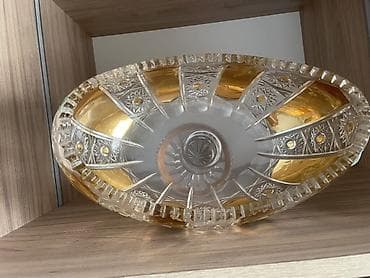 vinni kaşa: Klassik üslublu büllur meyvə/qəlyanaltı qabı (ayaqlı) - Material — 2