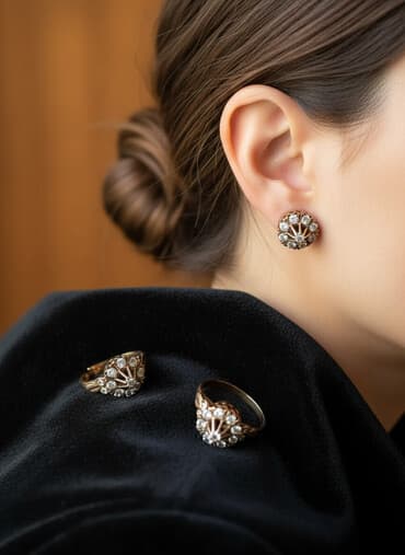 qizil pandora: Dəstə daxildir: Üzük, Sırğa, Sarı qızıl, 585 Əyar, 919 g — 1